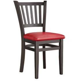 Chaise bistrot bois assise simili rouge