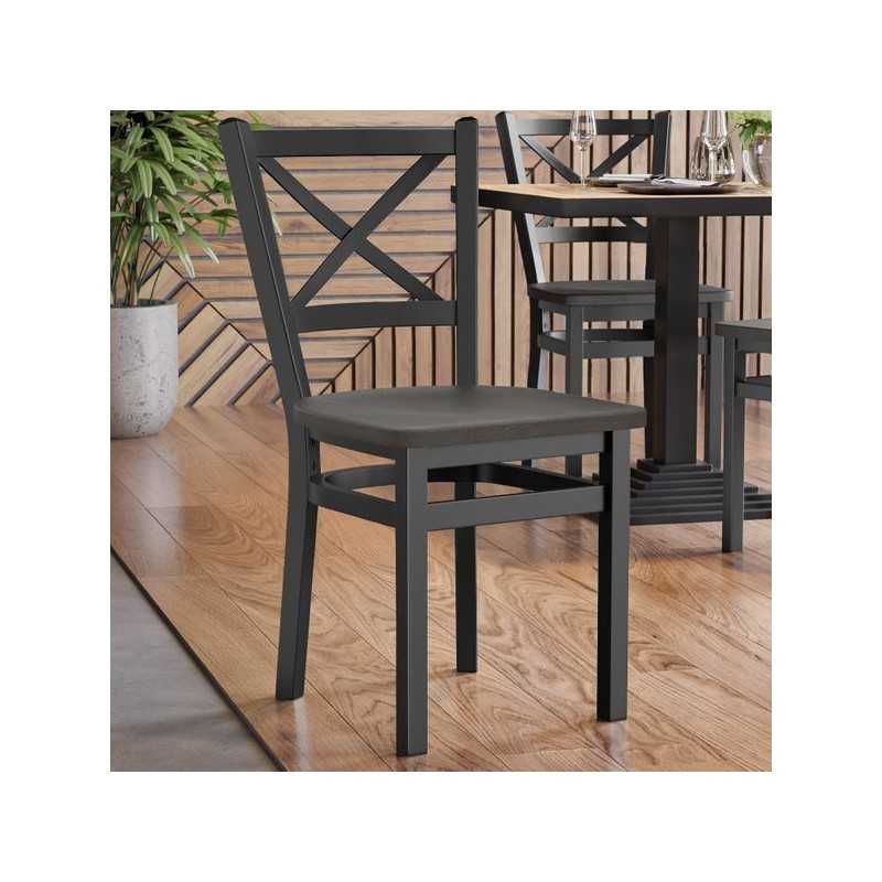 Chaise bistrot bois marron foncé