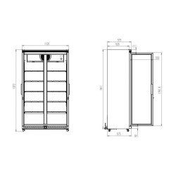 Vitrine à boissons noire 2 portes vitrées 785L-COMBISTEEL