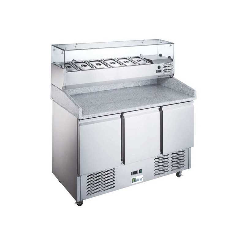 Table à pizza 3 portes 6 x GN 1/4- PAIEMENT 4X+ ROULETTES- COLLIN-LUCY Table à pizza 3 portes 6 x GN 1/4- PAIEMENT 4X+ ROULETTES- COLLIN-LUCY