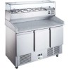 Table à pizza 3 portes 6 x GN 1/4- PAIEMENT 4X+ ROULETTES- COLLIN-LUCY