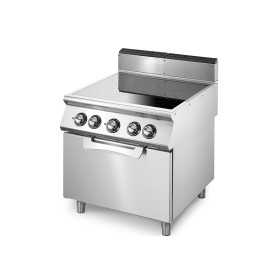 Piano de cuisson professionnel 4 feux gaz + four GN2/1 ELECTRIQUE