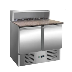 Table à pizza - 5 x GN 1/6 - 240 L - 2 portes - GASTROMASTRO