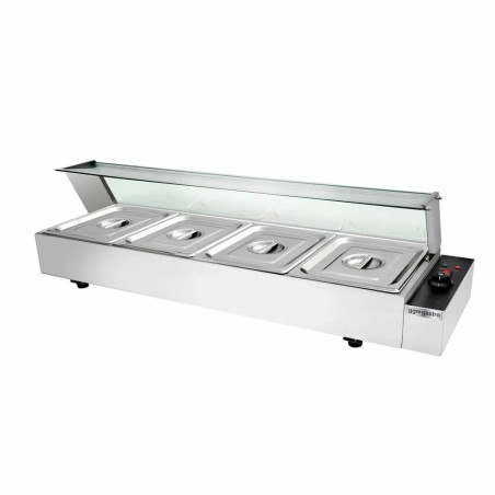 Buffet bain-marie électrique avec couvercle - 4 x GN ½