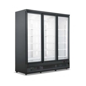 Armoire réfrigérée black positive 0/+10°C - 3 portes vitrées battantes - 1530 litres