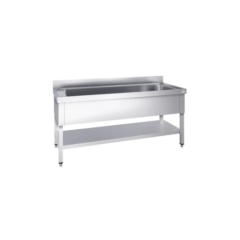 Plonge inox avec fond - 1000x600mm - 1 cuve