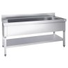 Plonge inox avec fond - 1000x600mm - 1 cuve