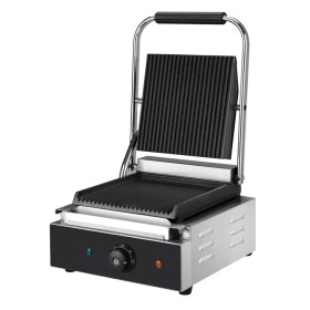 Gril de contact - rainuré - 1800 watts - pour sandwichs et paninis