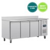 Table réfrigérée positive- 417 L - avec dosseret - 3 portes - Classe T