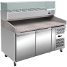 Equipement professionnel cuisine - %category_name% : Table à pizza 3 portes + VITRINETTE 6 x GN 1/4- PAIEMENT 4X-