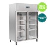 Equipement professionnel cuisine - %category_name% : Armoire réfrigérée vitrée positive GN 2/1- Inox - 1200 L