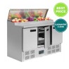 Equipement professionnel cuisine - %category_name% : Saladette réfrigérée 3 portes / 8* GN1/4- Classe N -Gastromastro