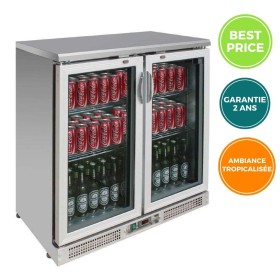 Arrière-bar réfrigéré POLAR- 2 portes battantes - INOX - 223 litres - Garantie 2 ans - Classe N