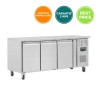 Equipement professionnel cuisine - %category_name% : Table réfrigérée 3 portes + roulettes - 417 L