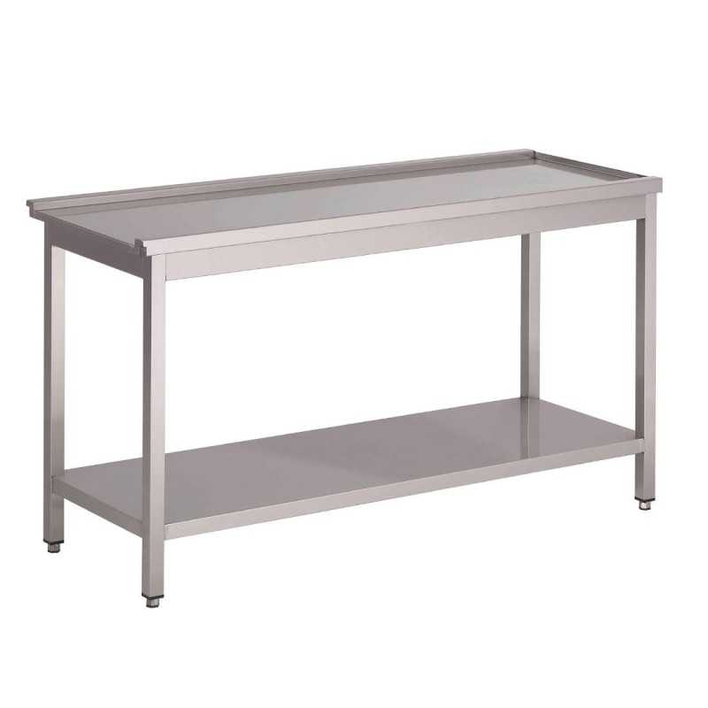 Table de sortie en inox égouttoir 800 mm pour lave vaisselle professionnel capot PZ384