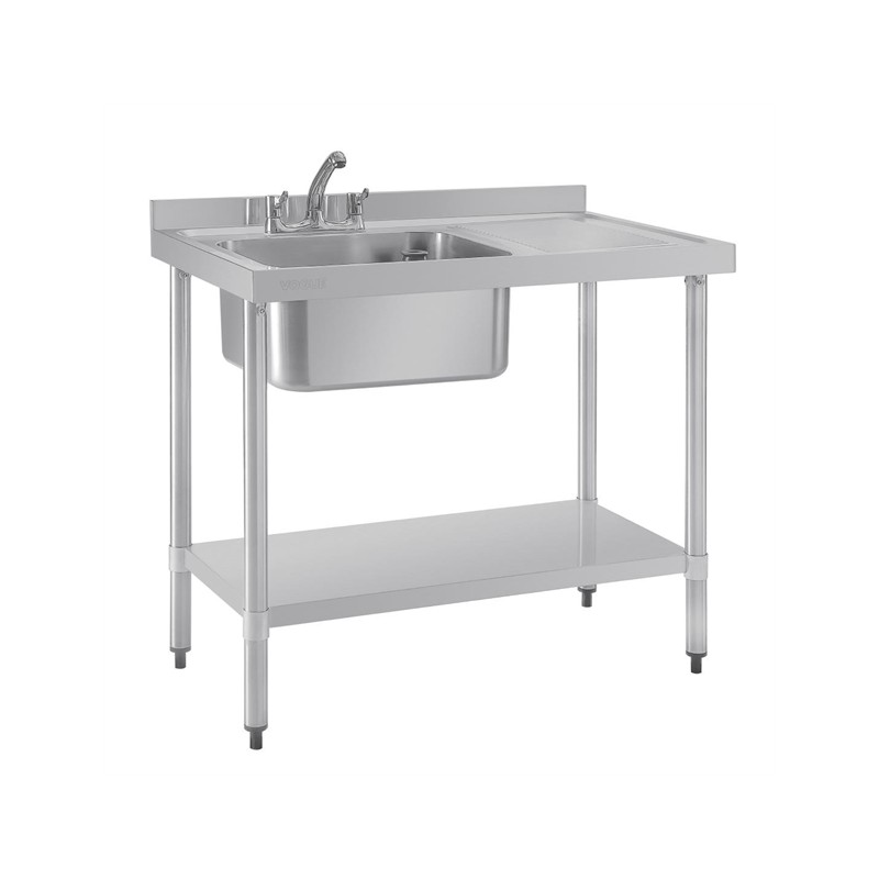 Equipement professionnel cuisine - %category_name% : Plonge inox - AISI 304 - 1000 (L) x 600 (P) x 900 (H) mm - Avec égouttoi