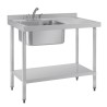 Equipement professionnel cuisine - %category_name% : Plonge inox - AISI 304 - 1000 (L) x 600 (P) x 900 (H) mm - Avec égouttoi