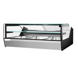 Vitrine chauffante - 1000mm - 3 x GN 1/1+ 1 étagère