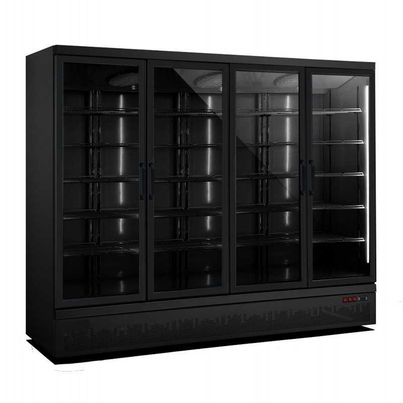 Vitrine réfrigérée positive 4 portes vitrées noir - COMBISTEEL Vitrine réfrigérée positive 4 portes vitrées noir - COMBISTEEL