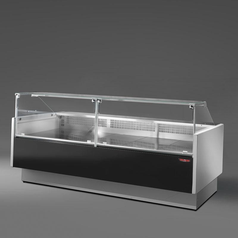 Equipement professionnel cuisine - Vitrine réfrigérée positive - Noir - 1955 (L) x 970 (P) x 1235 (H) mm - A