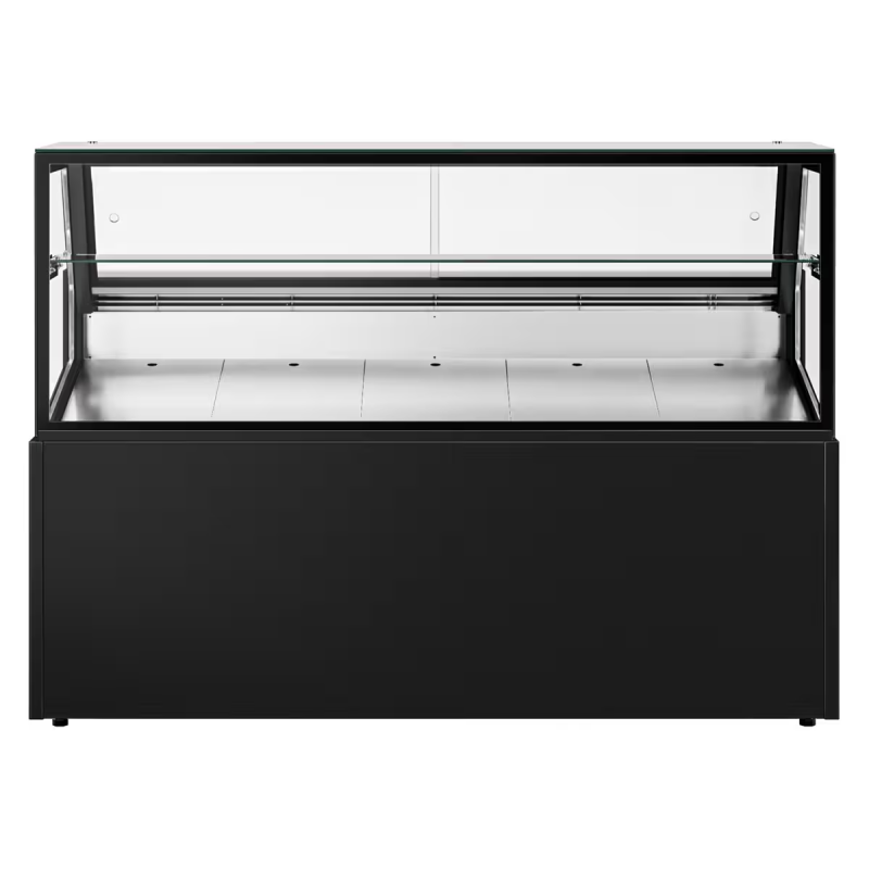 Equipement professionnel cuisine - Vitrine réfrigérée vitre droite avec réserve - L1500 x 825x 1230 mm