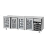 Equipement professionnel cuisine - Arrière-bar réfrigéré - 2 portes battantes - INOX - 325 litres - Classe N