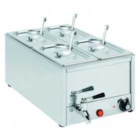 Bain-marie professionnel électrique avec robinet de vidange