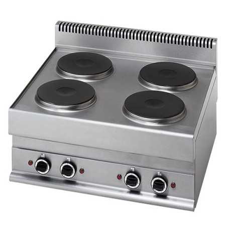 Cuisinière électrique 4 plaques avec four électrique - 800x900x900 mm -  Combisteel - Fourneaux Professionnels - référence 7178.3035 - Stock-Direct  CHR