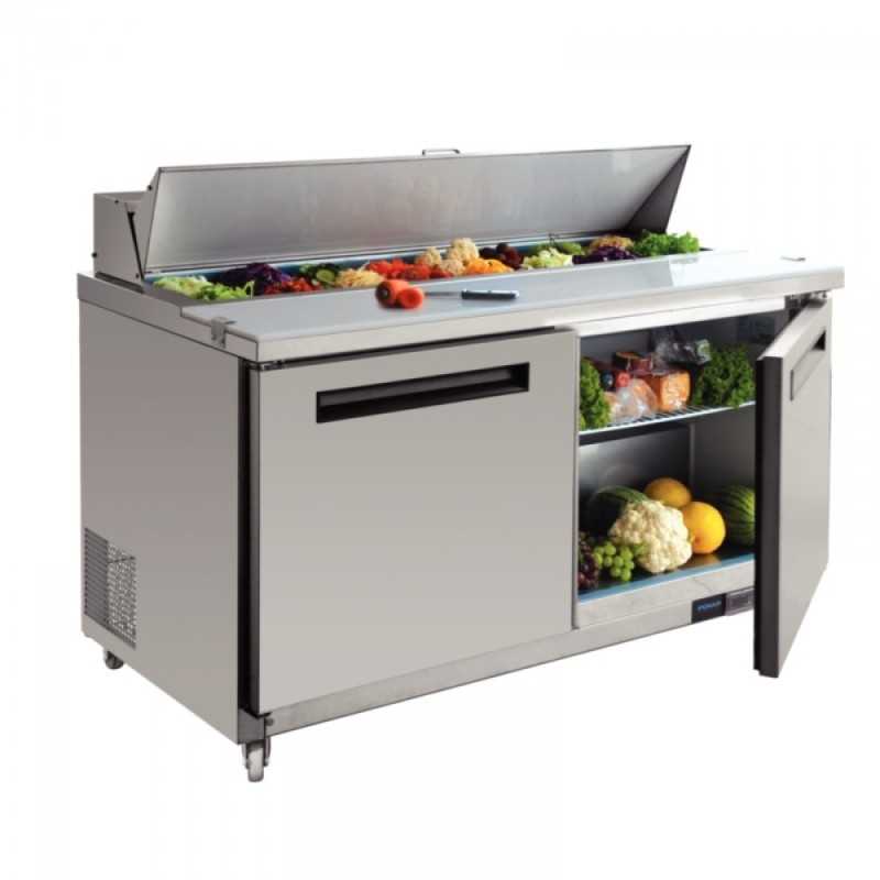 Saladette Américaine 2 portes, 527 litres, 16 bacs 1/6 Gastromastro