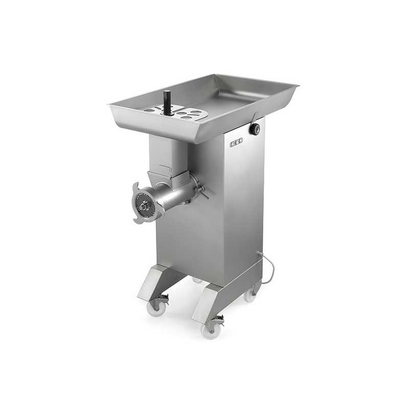 Hachoir en inox N° 32, Ø 6 mm, 600 kg/h, piètement sur roues