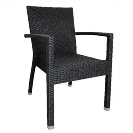 Chaises anthracite avec accoudoirs noir