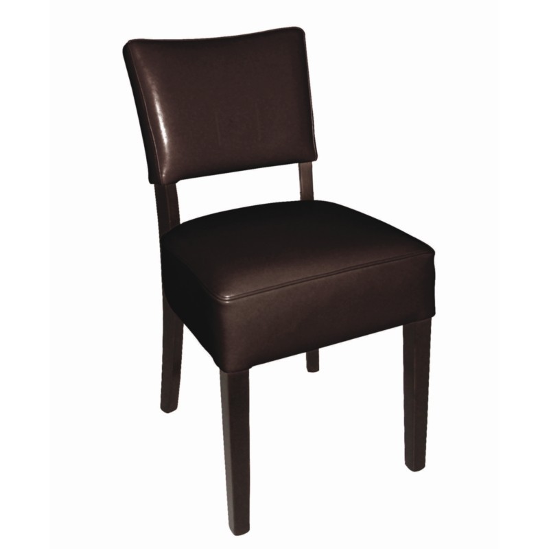Chaises en simili cuir marron foncé RESTO  GASTROMASTRO GROUP SAS