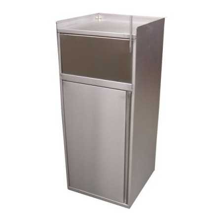 Poubelle inox SNACK porte pivotante