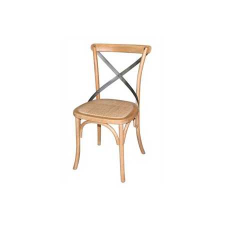 Chaise en bois naturel avec dossier croisé