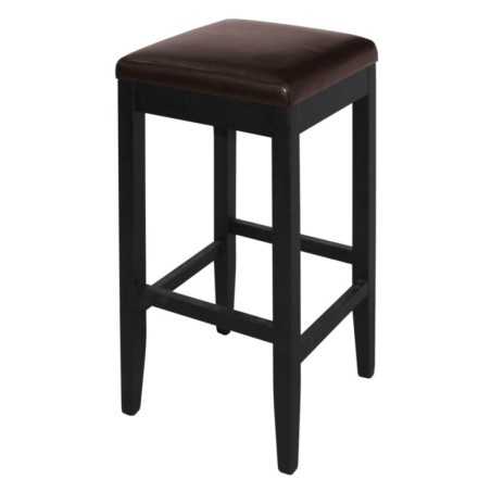 Tabouret en simili cuir noir