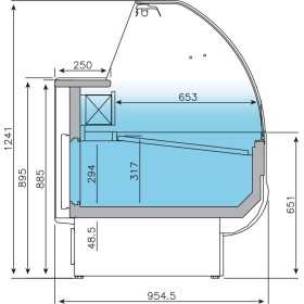 Vitrine boucherie ventilée L 1622 x P 993 x H 1280 mm