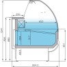 Vitrine boucherie ventilée L1968 x P 955 x H 1240 mm