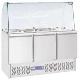 Saladette inox réfrigérée vitrée 3 portes