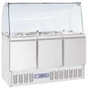 Saladette inox réfrigérée vitrée 3 portes