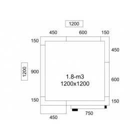 Chambre froide positive - 1200x1200x2010mm - 1,8 m³ - GASTROMASTRO