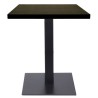 Table de restaurant Noir Ø 60 base carrée ultra plat en acier