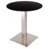 Table de restaurant Ronde Wenge Ø60- base ultra plat en inox brossé avec plateau carré