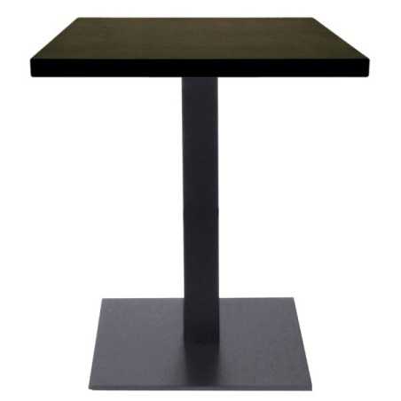 Table de restaurant Ø60 Marron - base carré ultra plat en acier avec plateau carré