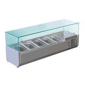 Saladette 5 BACS GN 1/3 + 1 BAC GN1/2 inox - Classe N -Gastromastro