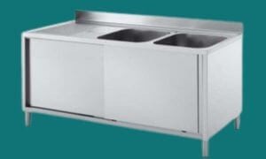 Plonge sur meuble inox